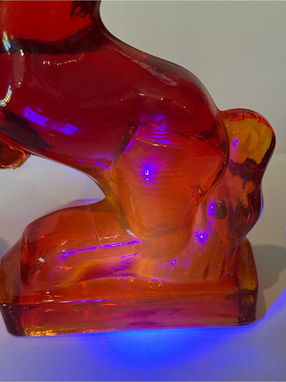 LE Smith Amberina Glass Rearing Horse Bookends Pair MCM - Picture 16 of 16